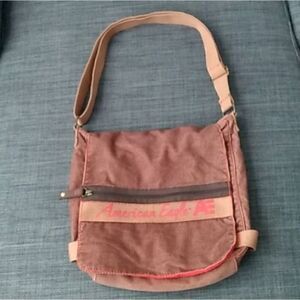 EUC AMERICAN EAGLE Unisex Brown/Red Corduroy Adjustable Messenger Satchel Bag
